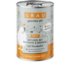 Grau Hundefutter 6 x 400 g - Geflügel mit Pastinake & Brokkoli