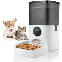 ANTEN Katzen-Futterautomat 4L Automatischer Futterspender Futterautomat für Hund und Katze, mit Timer & LCD weiß