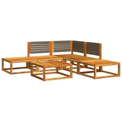 vidaXL 6-tlg. Garten-Sofagarnitur mit Kissen Massivholz Akazie