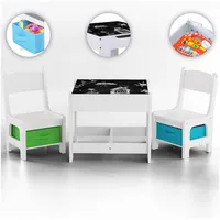 Baby Vivo Kindersitzgruppe mit multifunktionalem Tisch und 2 Stühlen aus Holz - Max