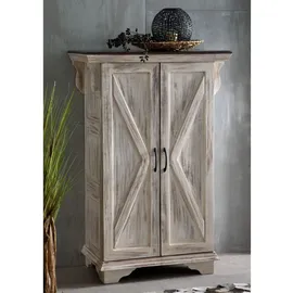 Massivmoebel24 Schrank Mango / Akazie 90 x 45 x 135 cm Weiß