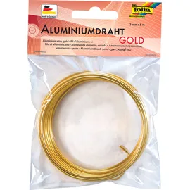 Folia Basteldraht Aluminium 2 mm 5 m gold