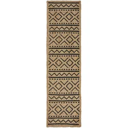 Kadima Design Nachhaltiger Jute-Teppich `Neath Scott` mit geometrischem Muster. 60x230 cm
