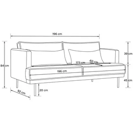 Konsimo Gustavo Sofa 3-sitzer Mit Schlaffunktion, Grau - Konsimo®