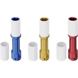 CCLIFE 3-teiliges 1/2" extra langes Schlagschrauber-Nuss-Set für Alufelgen