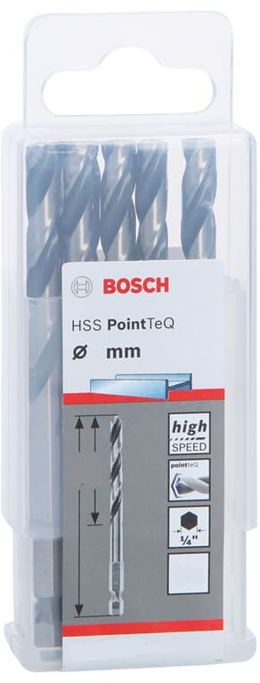 Bosch HSS PointTeQ HEX Metallbohrer DIN338 5,0mm, 10er VE, 2608577545