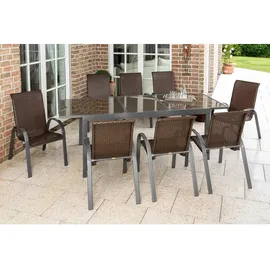 Merxx Varese Set 9-tlg. 8 Stapelsessel Gartentisch Ausziehbar 180 (240) x 100 cm