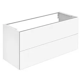 Keuco X-Line Waschtisch-Unterschrank 33183300000 Dekor weiß matt, Glas weiß klar, 120x60,5x49cm, 2 Frontauszüge