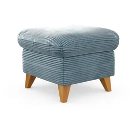 Home Affaire Polsterhocker Trelleborg Cord 58 x 48 x 58 cm Blau/Grau
