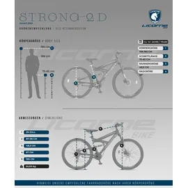 Licorne Strong 2D Premium Mountainbike 29 Zoll RH 0 cm Unisex schwarz/rot