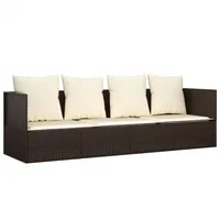 vidaXL Polyrattan Outdoor Loungebett 6-tlg. braun