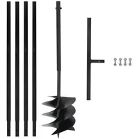 vidaXL Erdbohrer mit Griff 250 mm mit Verlängerungsrohr 4 m