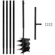 vidaXL Erdbohrer mit Griff 250 mm mit Verlängerungsrohr 4 m