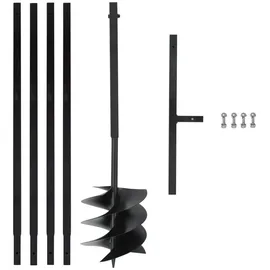 vidaXL Erdbohrer mit Griff 250 mm mit Verlängerungsrohr 4 m