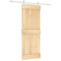 vidaXL Schiebetür rechts 80 x 210 cm Braun/Weiß