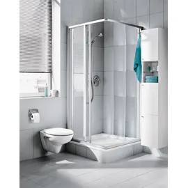 Kermi NOVA 2000 Duschtür links 80 x 175 cm Kunstglas Silber Mattglanz N2EF20801711K