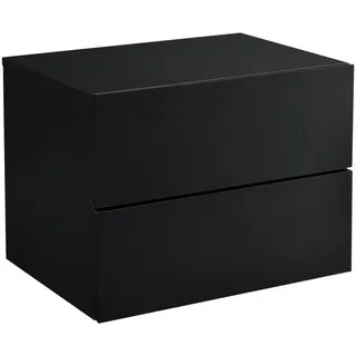 [en.casa] - Nachttisch hängend Ampfing mit 2 Schubladen Schwarz