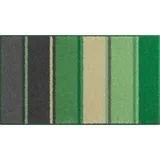 Badematte Summertime, rutschhemmend beschichtet, fußbodenheizungsgeeignet, bunte Badematte mit Streifen, grün rechteckig, 65x115 cm Oeko-Tex® Standard 100, Made in Europe, für Fußbodenheizung geeignet, rutschfest, Badtextilien, Badematten