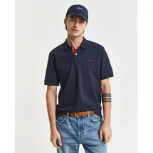 GANT Reg Contrast Rugger Kurzarm-poloshirt Evening Blue XL