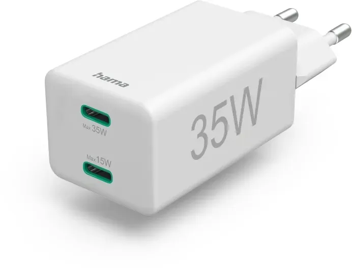 Hama 00201694 Ladegerät für Mobilgeräte Kopfhörer, Powerbank, Smartphone, Tablet Weiß AC Schnellladung Indoor