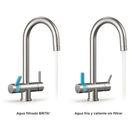 Brita 3-Wege-Küchenarmatur Edelstahl Silber