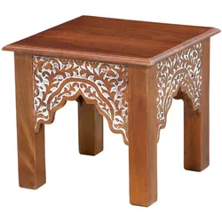 Acelya – Orientalischer Couchtisch aus Mangoholz mit Schnitzereien