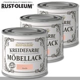 Rust-Oleum 3 x 125 ml Kreidefarbe Möbellack Koralle Shabby Chic Chalky Rustoleum