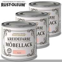 Rust-Oleum 3 x 125 ml Kreidefarbe Möbellack Koralle Shabby Chic Chalky Rustoleum