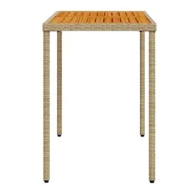 vidaXL Gartentisch mit Akazienholz-Platte 115 x 54 x 74 cm Beige