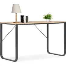vidaXL Computertisch Schwarz und Eiche 120x60x73 cm
