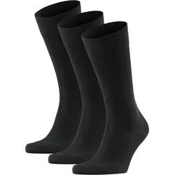 Socken Herren 3er Pack Stretch-FALKE Family SO SCHWARZ|SCHWARZ 47/50