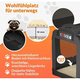 CADOCA Tiertransportbox XXL 90 x 60 x 66 cm Anthrazit