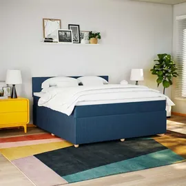 vidaXL Boxspringbett mit Matratze Blau 180x200 cm Stoff