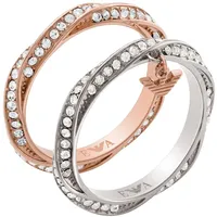 Emporio Armani Damen Ring set, Rose Gold-Tone und zwei-Tone Edelstahl Band, EGS3024SET8