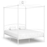 vidaXL Himmelbett-Gestell Weiß Metall 180 x 200 cm