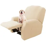 Lydevo Universeller Sesselbezug für Relax-Sessel, 1-Sitzer mit Taschen, elastischer Sesselbezug, waschbar, abnehmbar, Beige