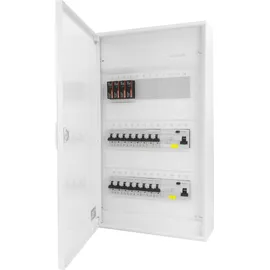 Doktorvolt Sicherungskasten Hager Aufputz Verteilerkasten 3x12 Module 14xMCB 2xRCCB VDE Überspannungsschutz verdrahtet Verteilerschrank Sicherungen 515x305x9...