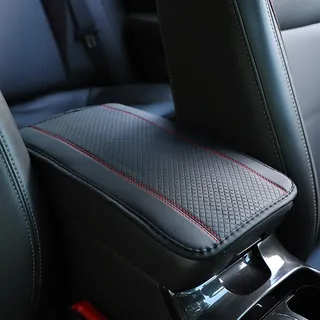 SikRea Auto Mittelkonsolenpolster für VW ID.6 ID.5 ID.4 ID.3 ID3 ID4 ID5 ID6, Mittelarmlehne Abdeckung Auto Armlehnen Mittelkonsole Schutz, Scratch Protection,Black Red