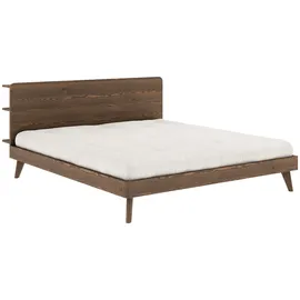 Karup Design »RETREAT BED«, aus Kiefer massiv mit Lattenrost, Kopfteil mit 3 Ablagen
