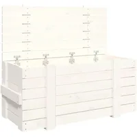 VidaXL Truhe Weiß 91x40,5x42 cm Massivholz Kiefer