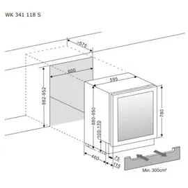 Amica WK 341 118 S - Weintemperierschrank, 88cm Höhe