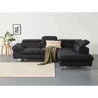 Ecksofa COTTA "Driver L-Form", schwarz, B:268cm H:73cm T:214cm, Kunstleder SOFTLUX;LEDER BEEFY (ein abgedecktes Spalt-Rindsleder) im Sitz und Rücken (Korpus in Kunstleder);Luxus-Kunstleder;NaturLEDER (echtes Rindsleder) im Sitz und Rücken (Rückseite mit Spannstoff bezogen), Sofas, Ecksofa, mit Kopfteilverstellung, wahlweise mit Bettfunktion & Bettkasten, Topseller
