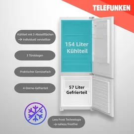 Telefunken C-EKG-144-ST-E Einbau-Kühlgefrierkombination (211 l, 1440 mm hoch)