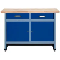 KÜPPER Werkbank mit 2 Schubladen 2 Türen, BxT 1.200 x 600 mm, blau