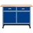 KÜPPER Werkbank mit 2 Schubladen 2 Türen, BxT 1.200 x 600 mm, blau
