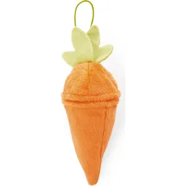 NICI 48089 Anhänger Plüschhase mit Karotte 15cm, Häschenanhänger in Plüschkarotte, Geschenkidee fürs Osternest, Orange