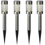 MARELIDA Solarleuchte silber 29 cm 4er Set