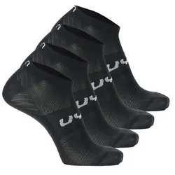 UYN Unisex Sneaker Socken, 4er Pack - Essentials Sneaker Socken, Logo, einfarbig Schwarz 35-38