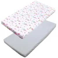 TupTam Baby Spannbettlaken Kinder Spannbetttuch für Babybett Kinderbett 2er Pack, Farbe: Fuchs/Kaninchen/Rosa, Größe: 70 x 140 cm