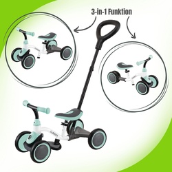 Globber Learning Bike 3in1 / Lernrad / Laufrad, Farbe: Weiß-Pastelblau